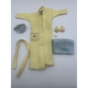 Vintage Barbie 1960's "Singing In The Shower" Yellow Bathrobe 988 Incomplete